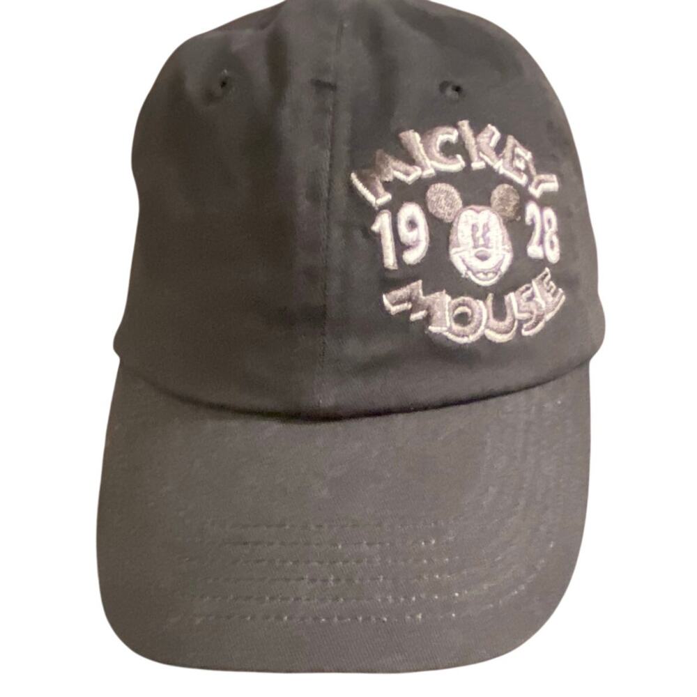 Disney‎ Parks Embroidered Mickey Mouse 1928 Black Dad Hat Adjustable Strap Cap